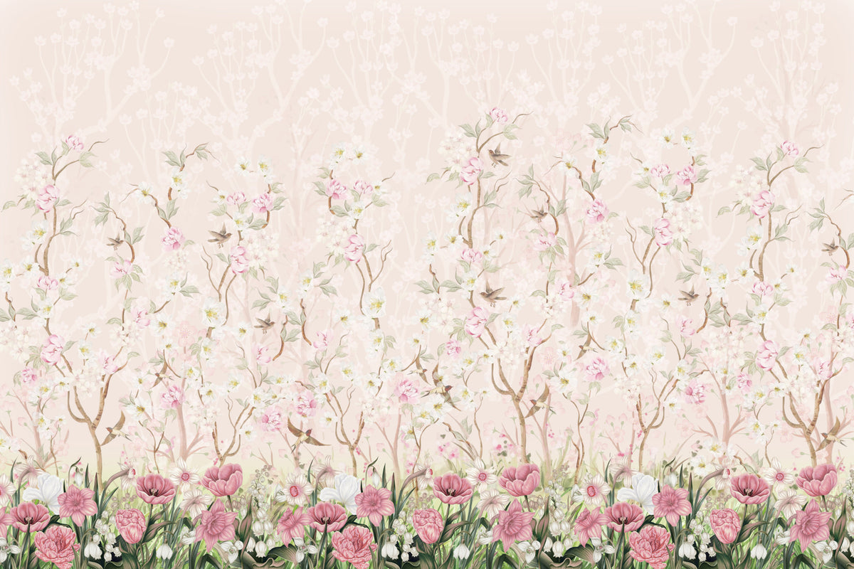 Blossoming Garden Meadow Wall Mural in your room