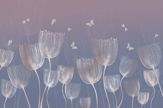 Ethereal Meadow Sketch Wall Mural