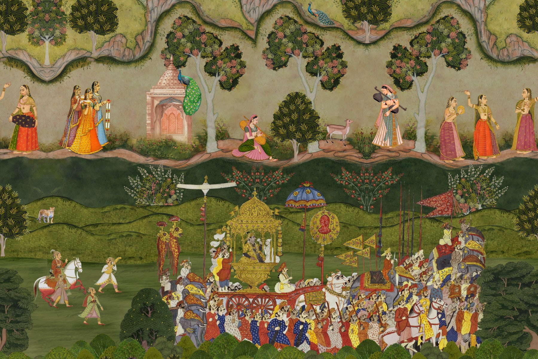 Royal Procession Heritage Scene Wall Mural