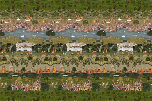 Mughal Heritage Garden Narrative Wall Mural