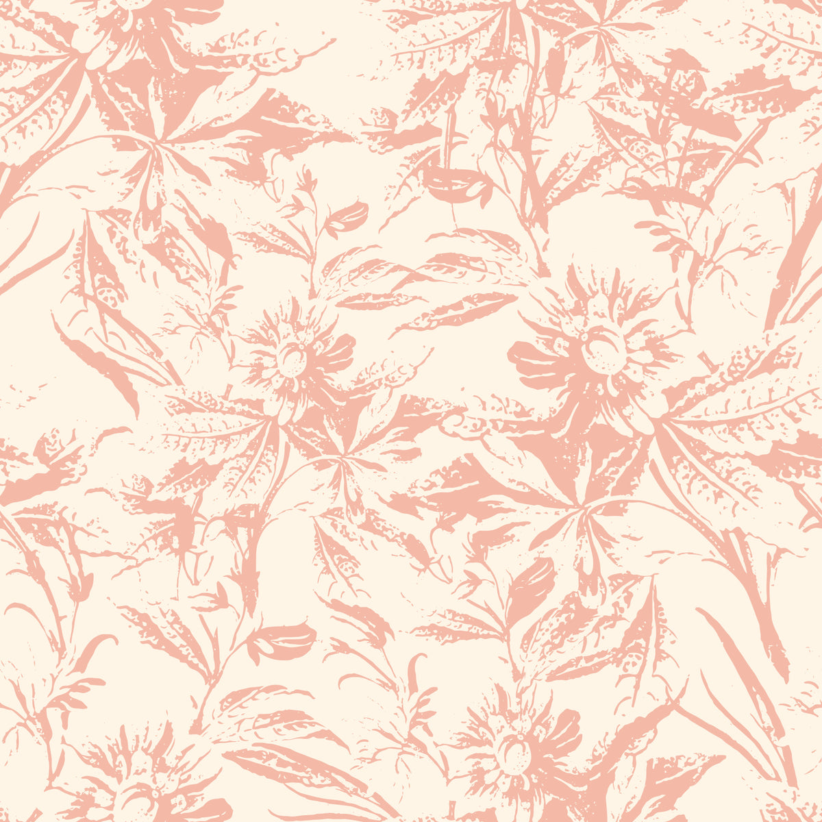 Soft Blush Botanical Sketch Wallpaper⁠ in your room — zoomed