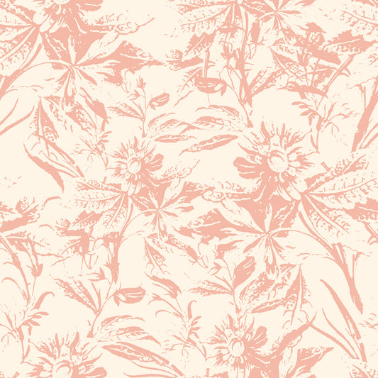 Soft Blush Botanical Sketch Wallpaper⁠