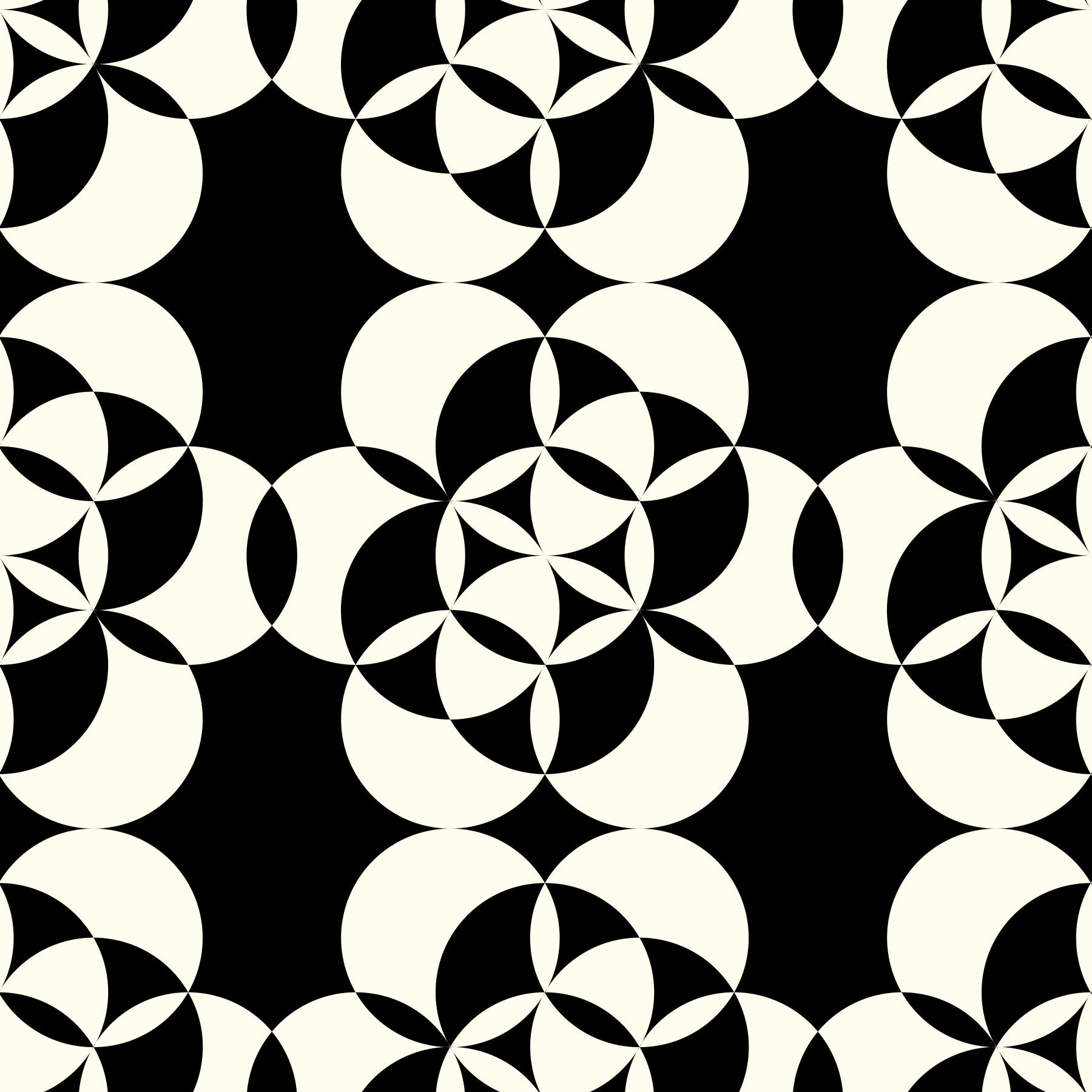Graphic Circular Grid Monotone Decor Wallpaper⁠