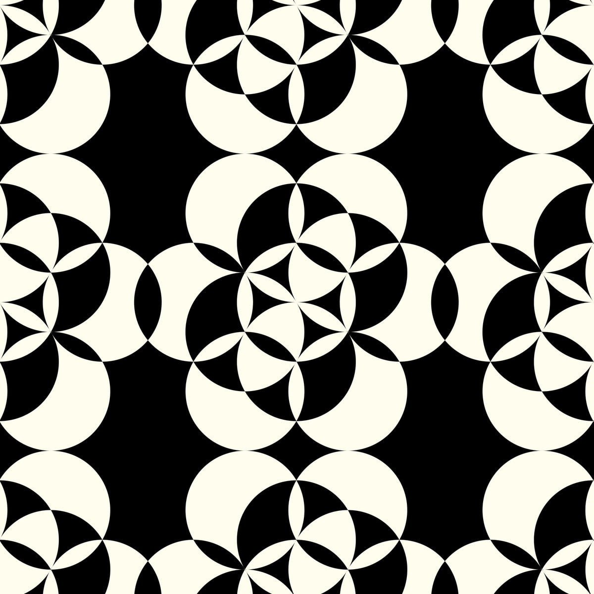 Graphic Circular Grid Monotone Decor Wallpaper⁠ in your room — zoomed