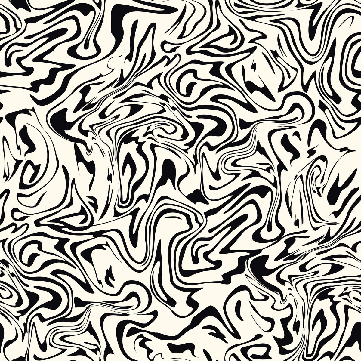 Black and White Fluid Marble Swirls Wallpaper⁠