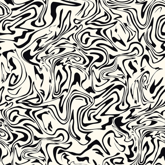 Black and White Fluid Marble Swirls Wallpaper⁠