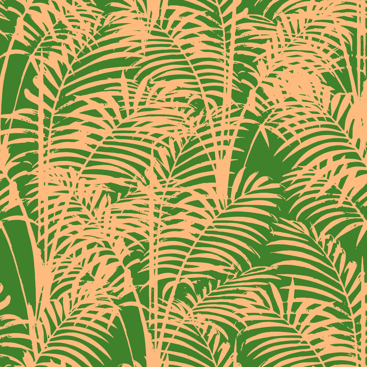 Abstract Tropical Palm Frond Print Wallpaper⁠ in your room