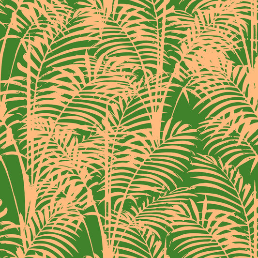 Abstract Tropical Palm Frond Print Wallpaper⁠