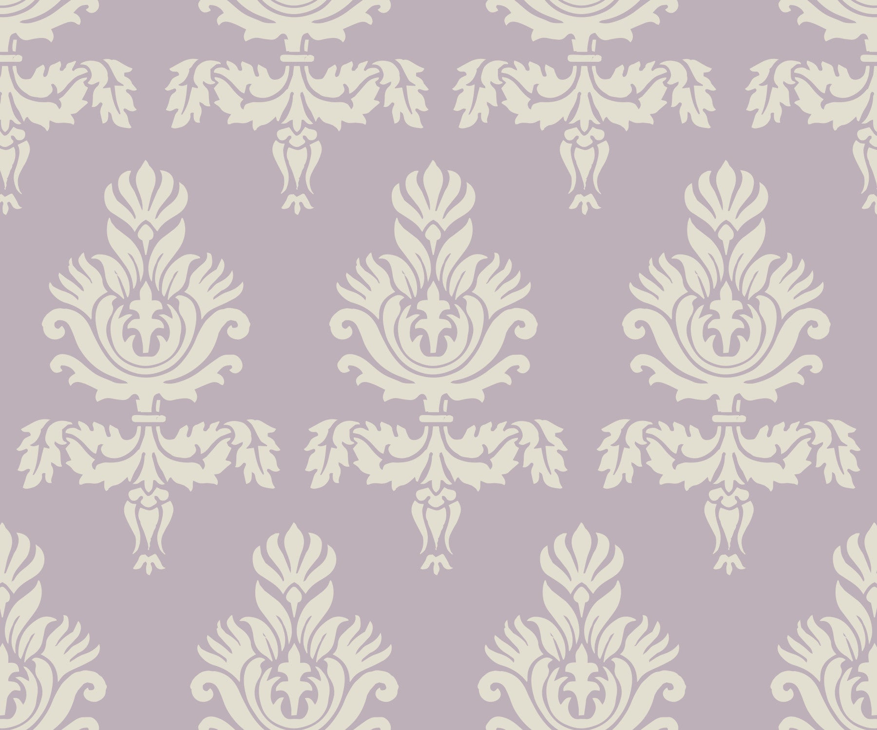 Lilac Heritage Damask Motif Wallpaper⁠