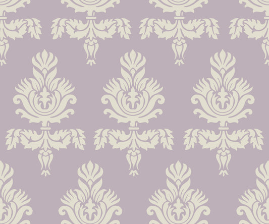 Lilac Heritage Damask Motif Wallpaper⁠