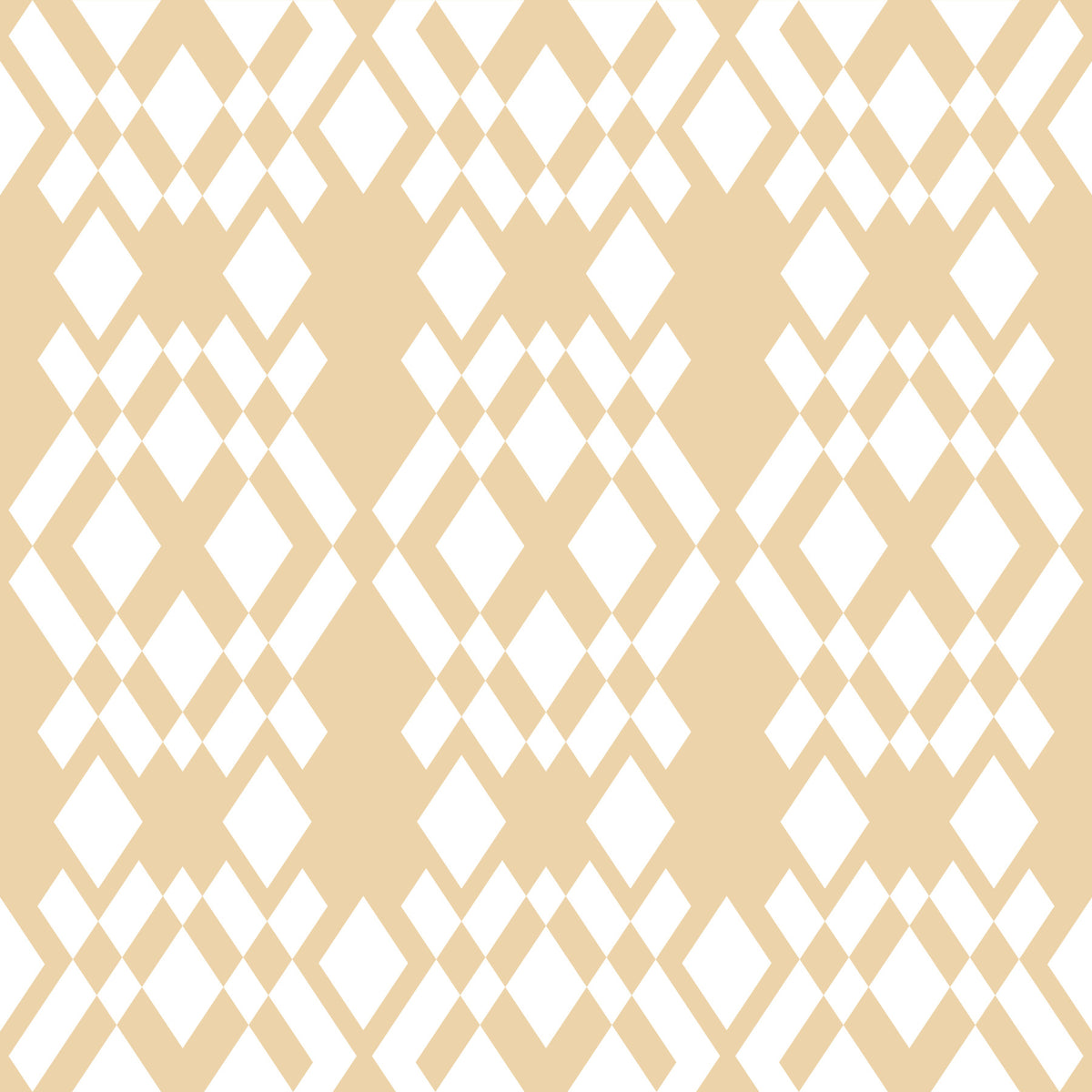 Cream and White Geometric Lattice Wallpaper⁠ in your room — zoomed