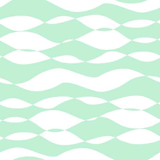 Soft Sage Wavy Linear Pattern Wallpaper⁠