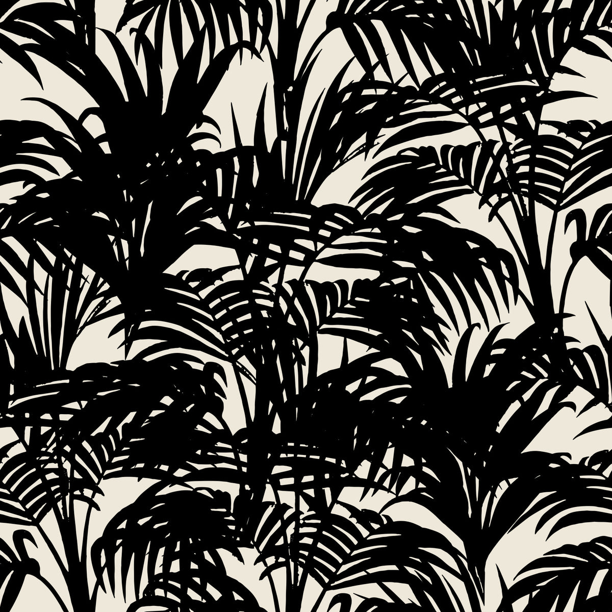 Monochrome Tropical Palm Silhouette Wallpaper⁠ in your room