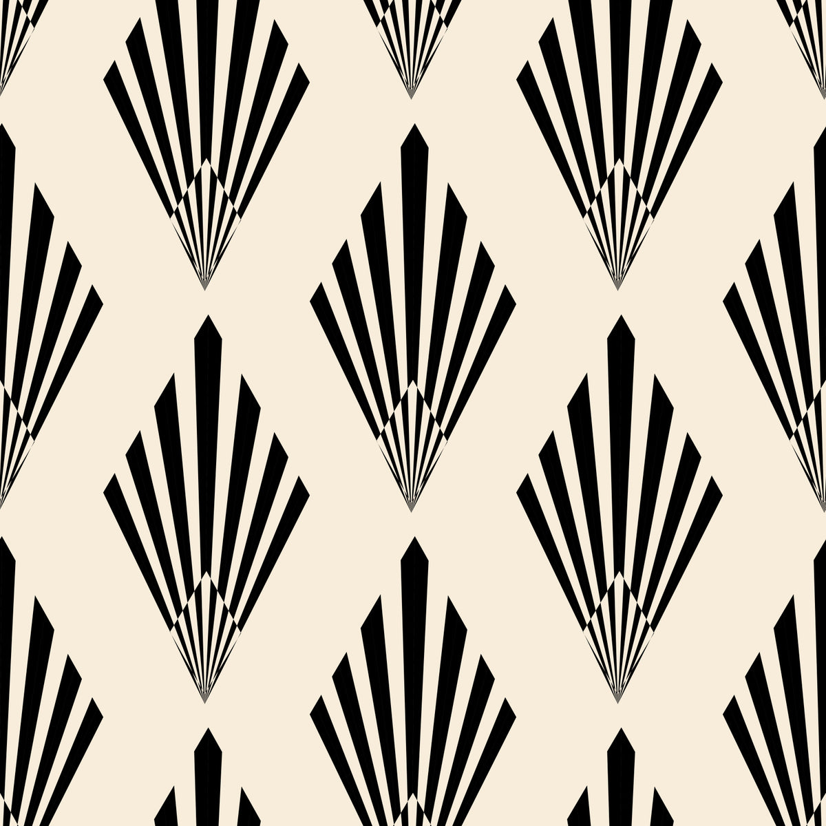 Geometric Art Deco Fan Pattern Wallpaper⁠ in your room