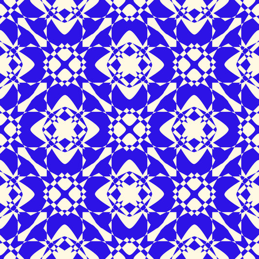 Geometric Cobalt Interlocking Pattern Wallpaper⁠