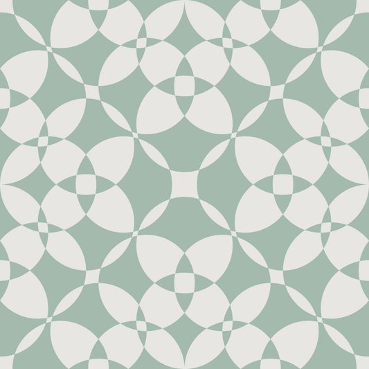 Sage Geometric Interlocking Arcs Wallpaper⁠