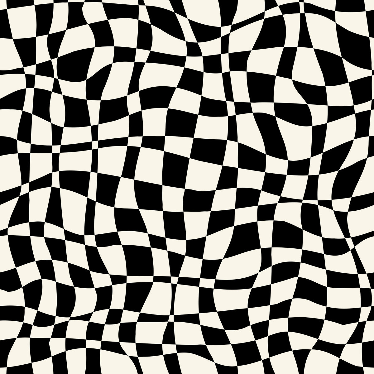 Wavy Monochrome Checkerboard Wallpaper⁠ in your room