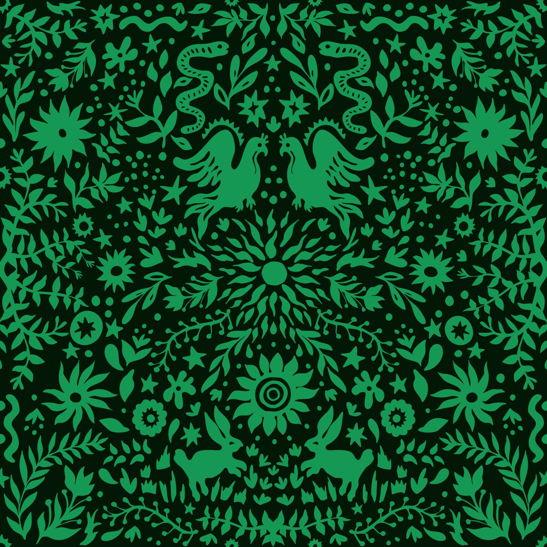 Forest Folk Tale Botanical Wallpaper⁠