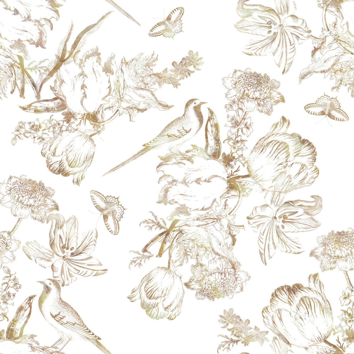 Ethereal Winged Meadow Motif Wallpaper⁠