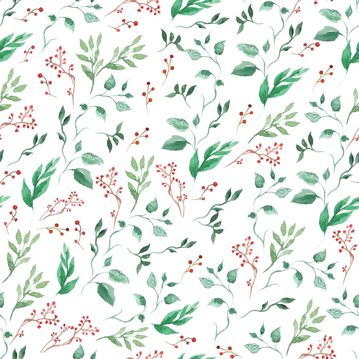 Watercolor Berry Vine Botanical Wallpaper⁠ in your room