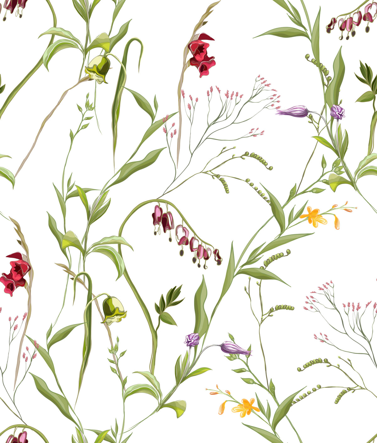 Wildflower Meadow Botanical Wallpaper⁠ in your room