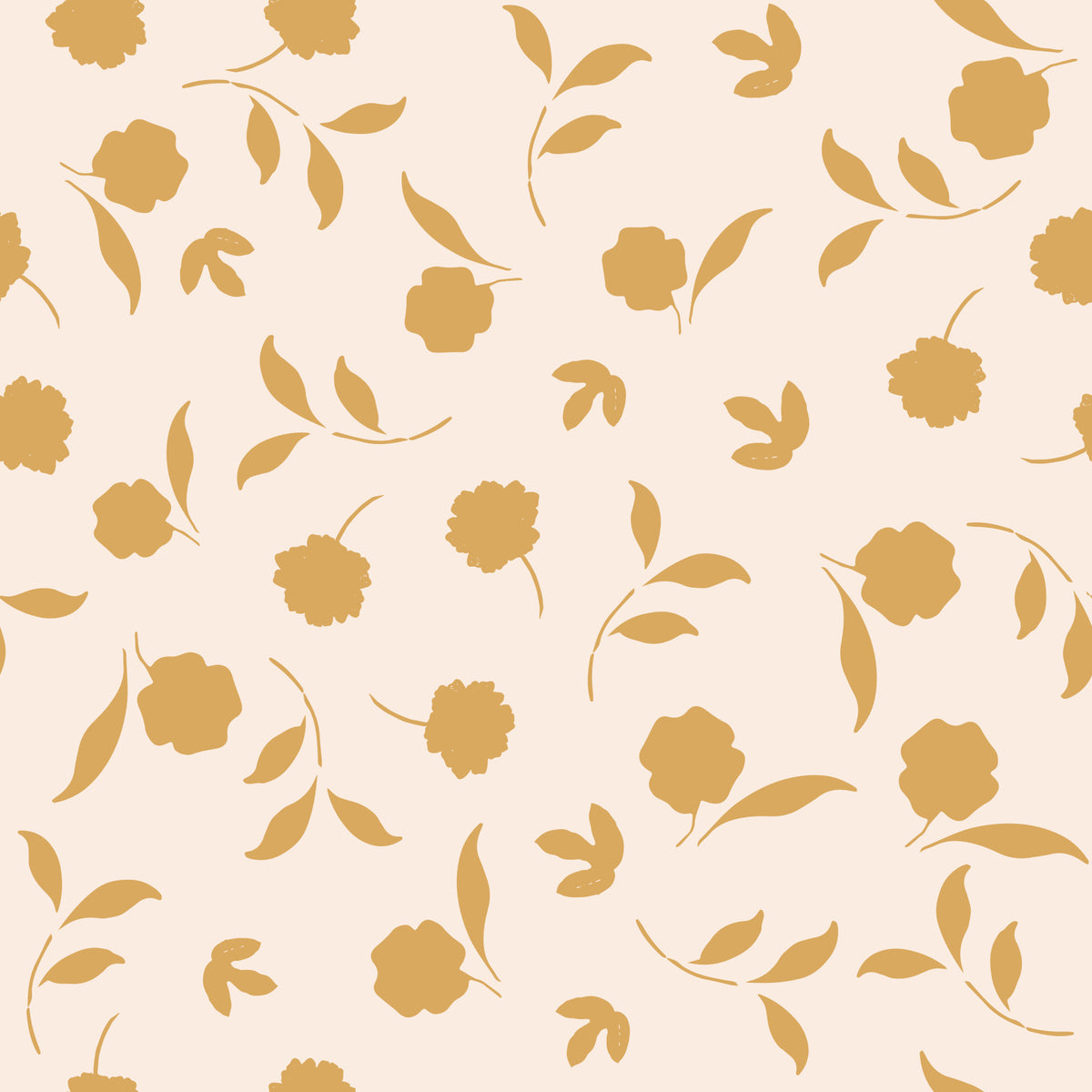 Minimalist Gold Floral Sprigs Wallpaper⁠ in your room