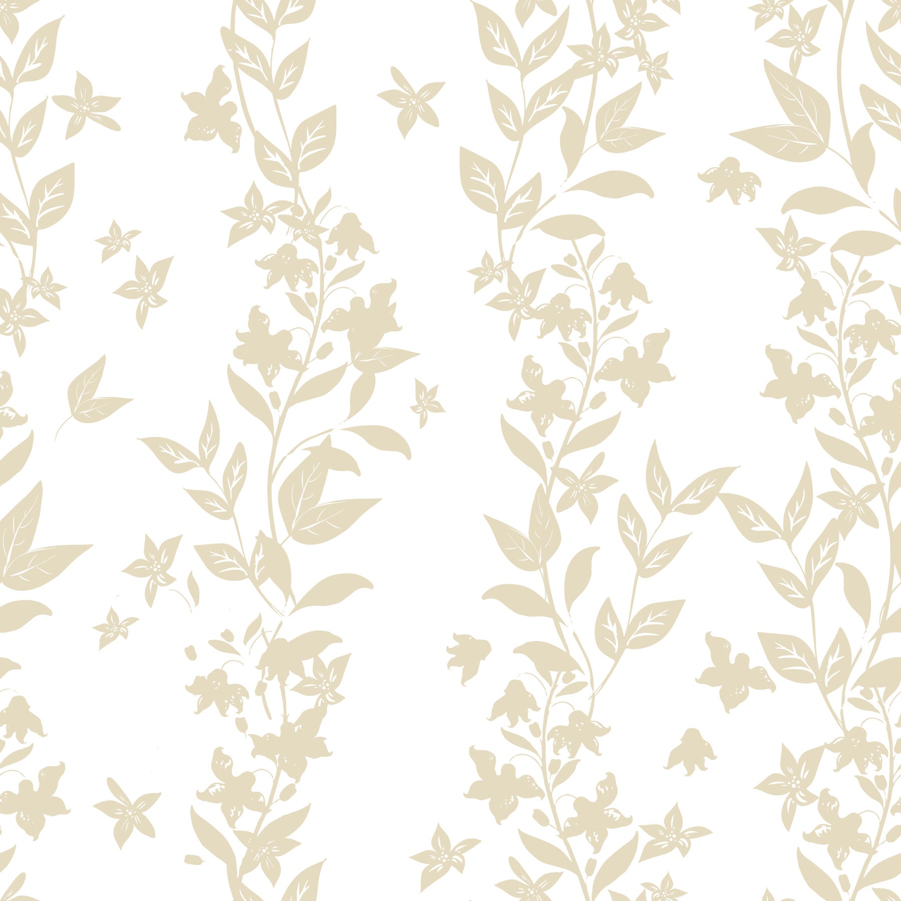 Cream Botanical Vine Trails Wallpaper⁠