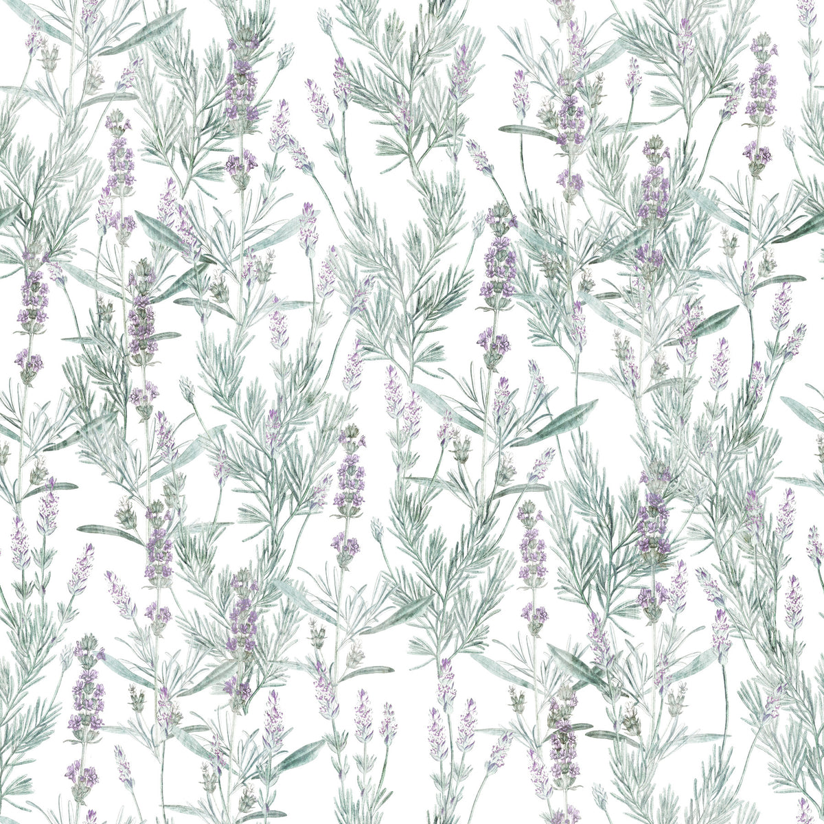 Serene Lavender Sprigs Botanical Wallpaper⁠ in your room