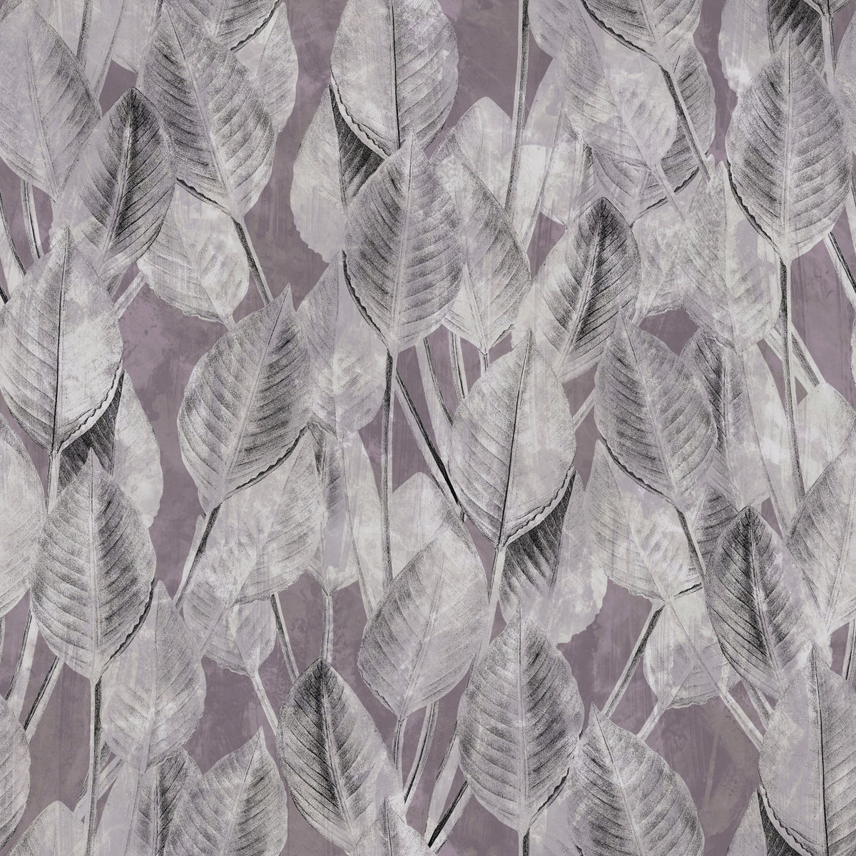 Muted Mauve Leaf Silhouette Wallpaper⁠