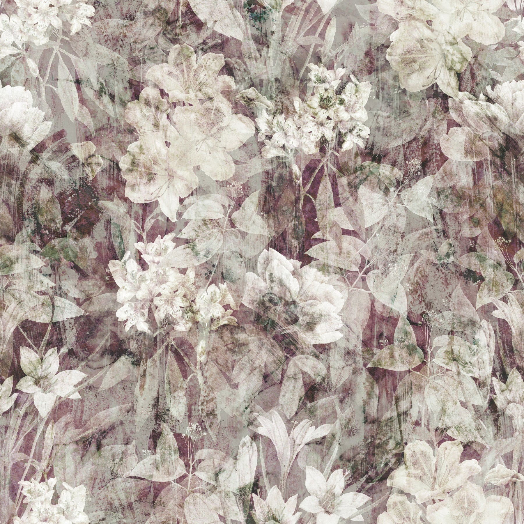 Ethereal Botanical Distressed Garden Wallpaper⁠
