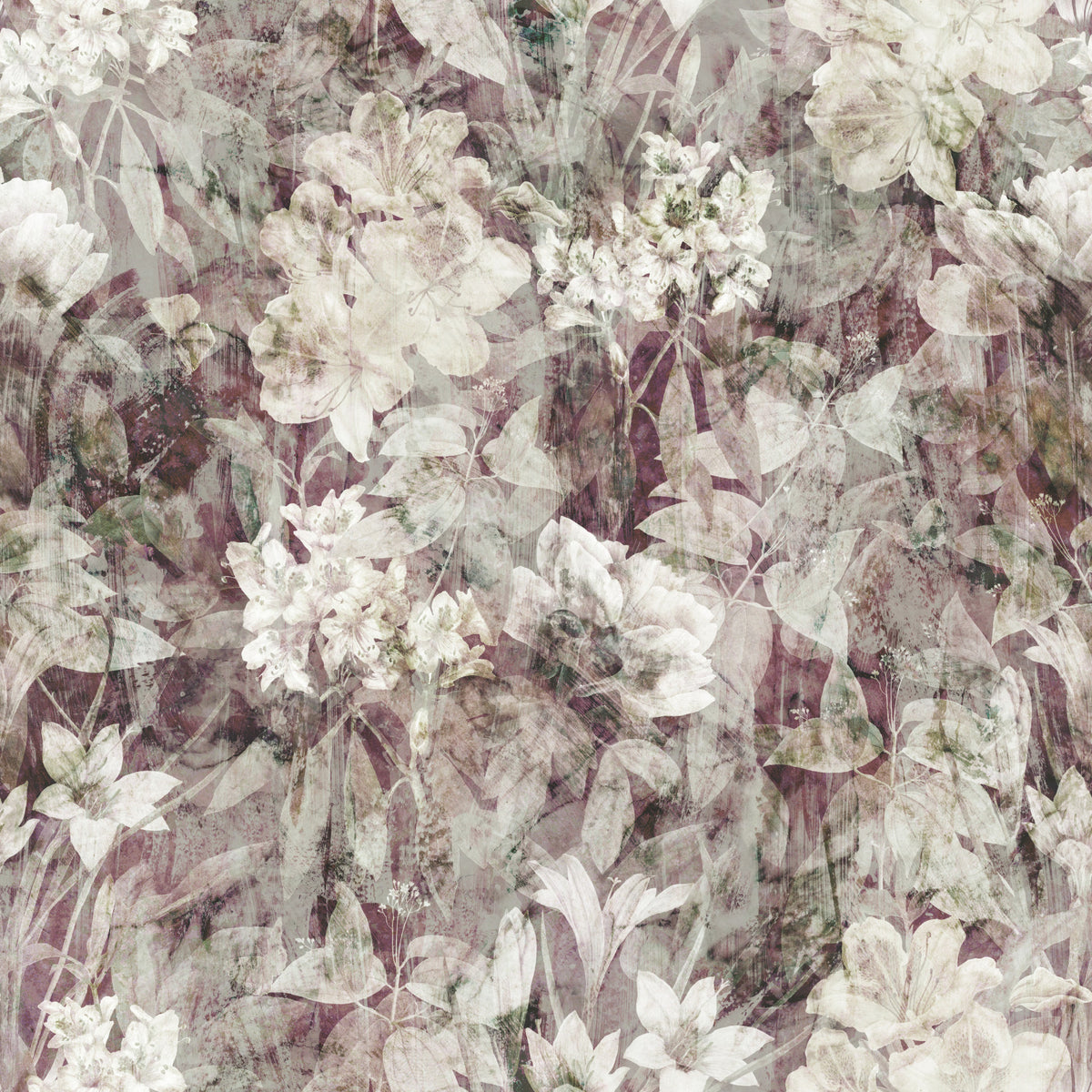 Ethereal Botanical Distressed Garden Wallpaper⁠ in your room
