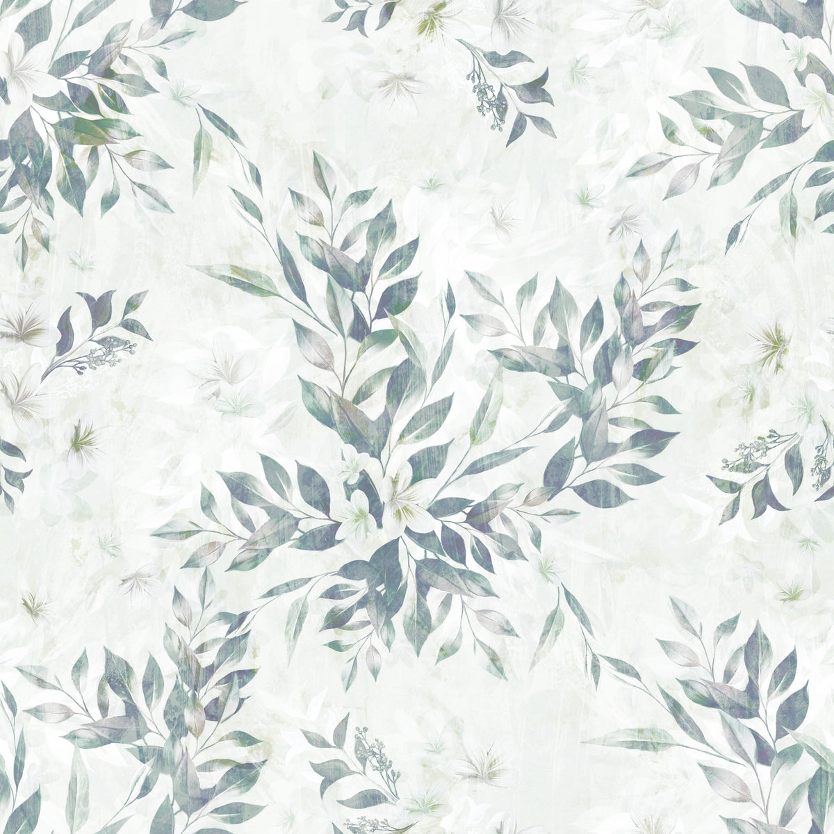 Muted Sage Botanical Sprigs Wallpaper⁠ in your room