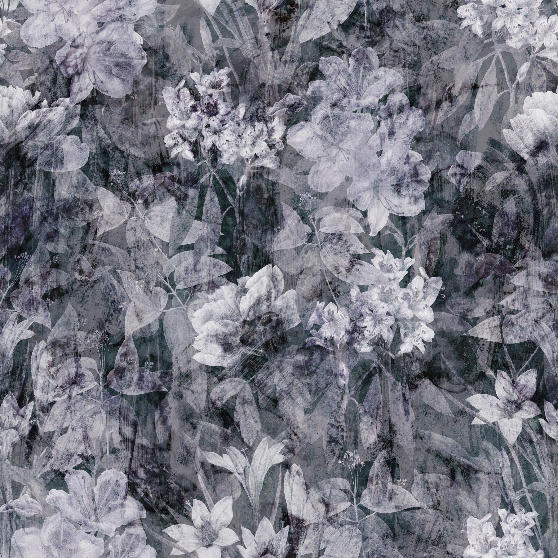 Midnight Flora Grunge Wallpaper⁠