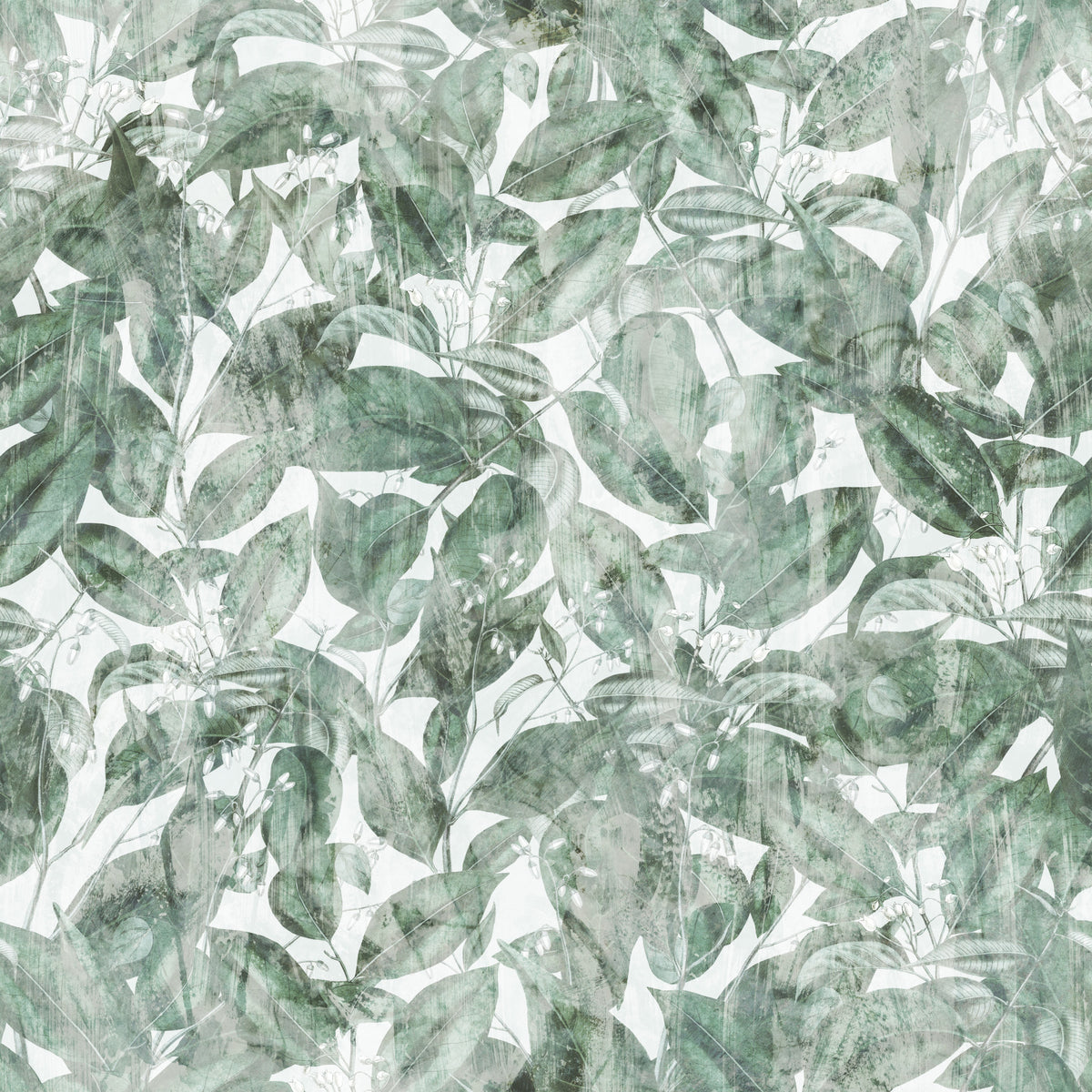 Misty Forest Leaf Canopy Wallpaper⁠