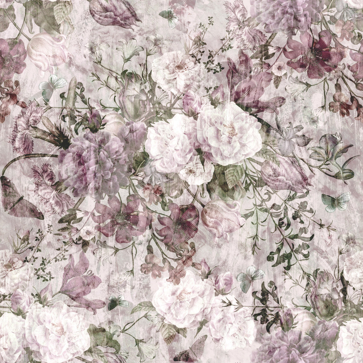Vintage Botanical Floral Art Wallpaper⁠ in your room — zoomed
