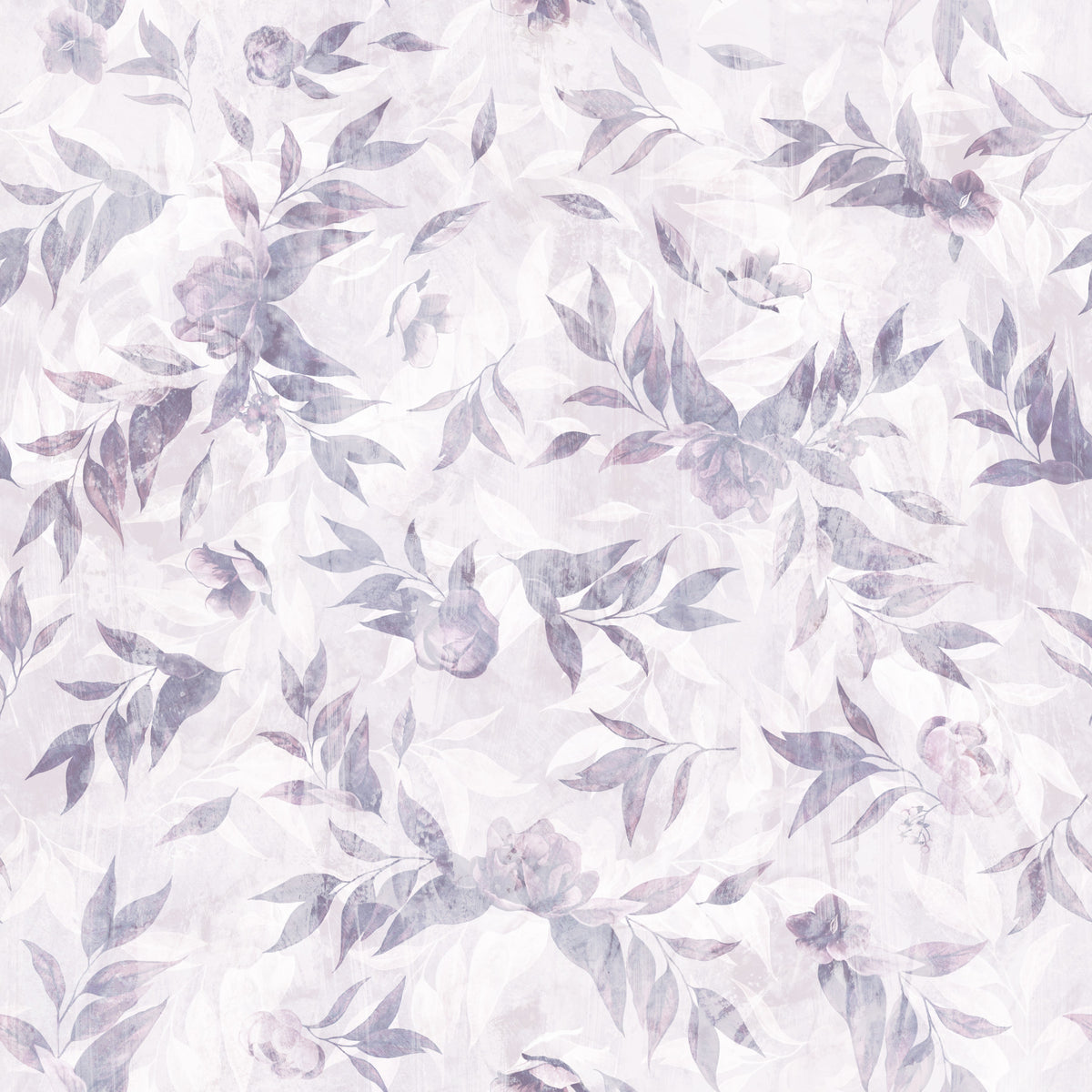 Muted Lavender Botanical Leaf Trail Wallpaper⁠ in your room — zoomed