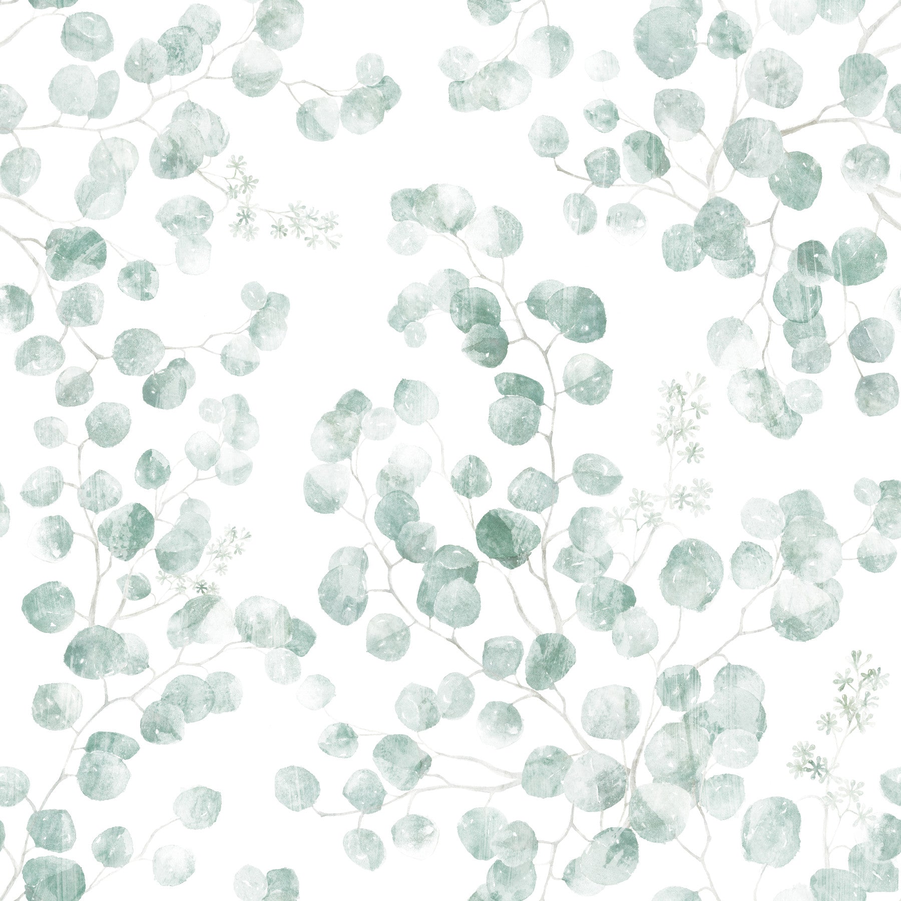 Ethereal Sage Leaf Botanical Repeat Wallpaper⁠