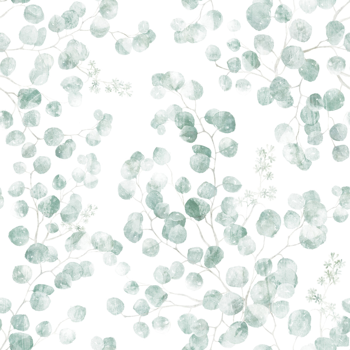 Ethereal Sage Leaf Botanical Repeat Wallpaper⁠