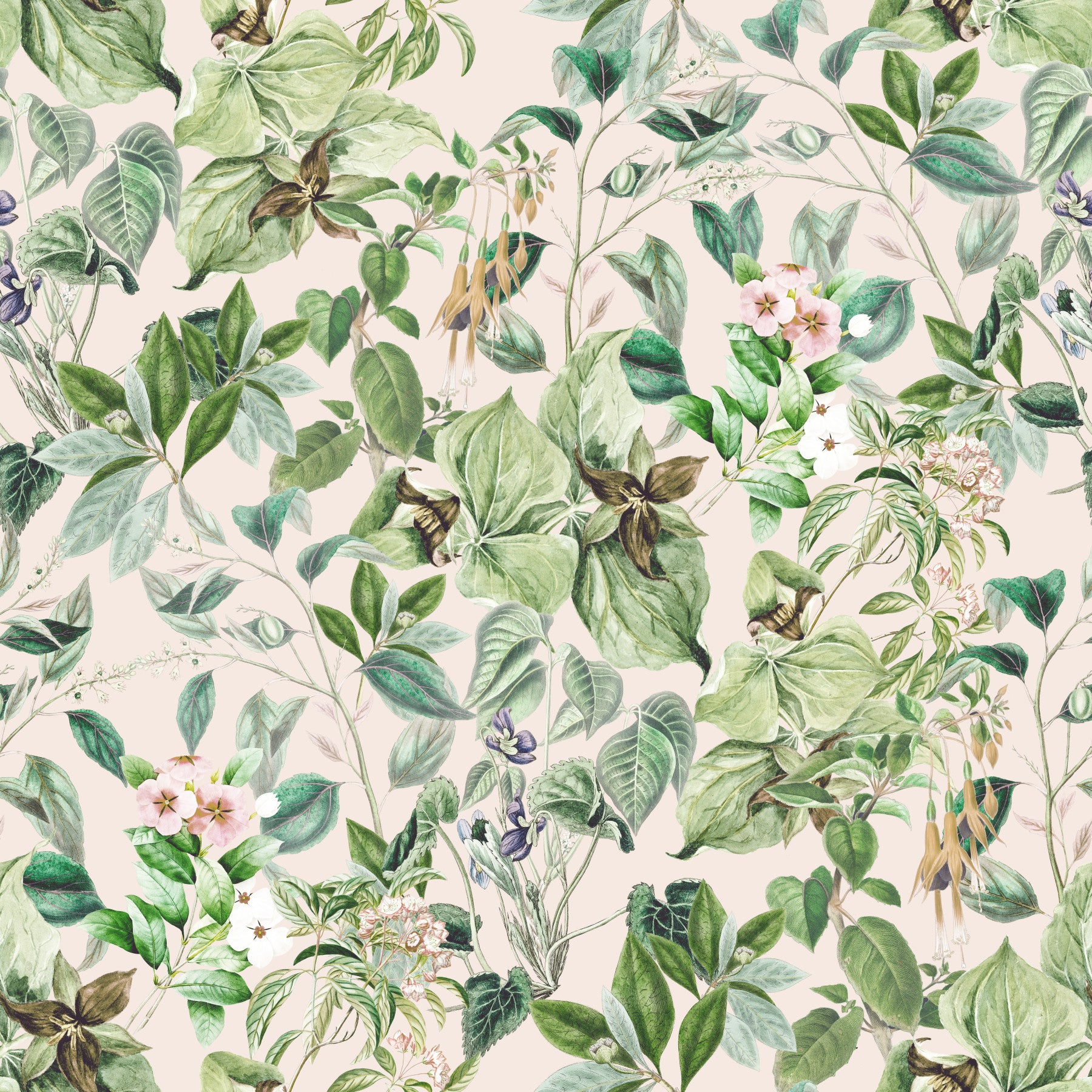 Soft Sage Floral Meadow Wallpaper⁠
