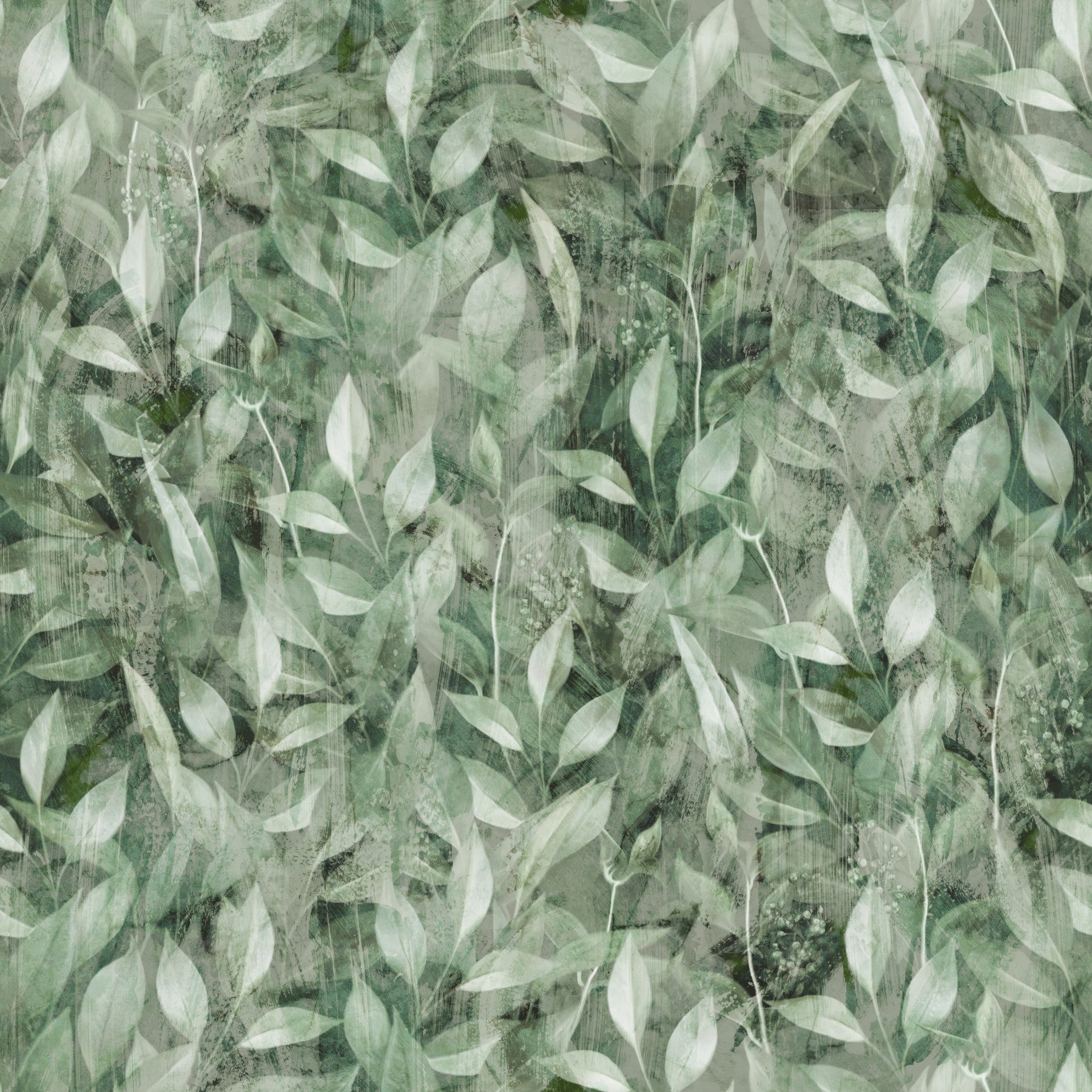 Muted Forest Leaf Ombre Art Wallpaper⁠