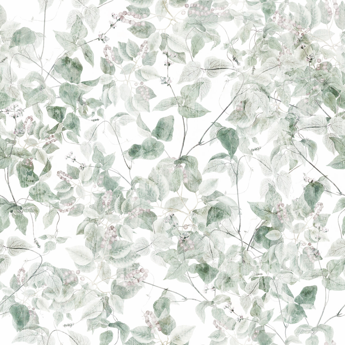 Verdant Foliage Botanical Sketch Wallpaper⁠ in your room