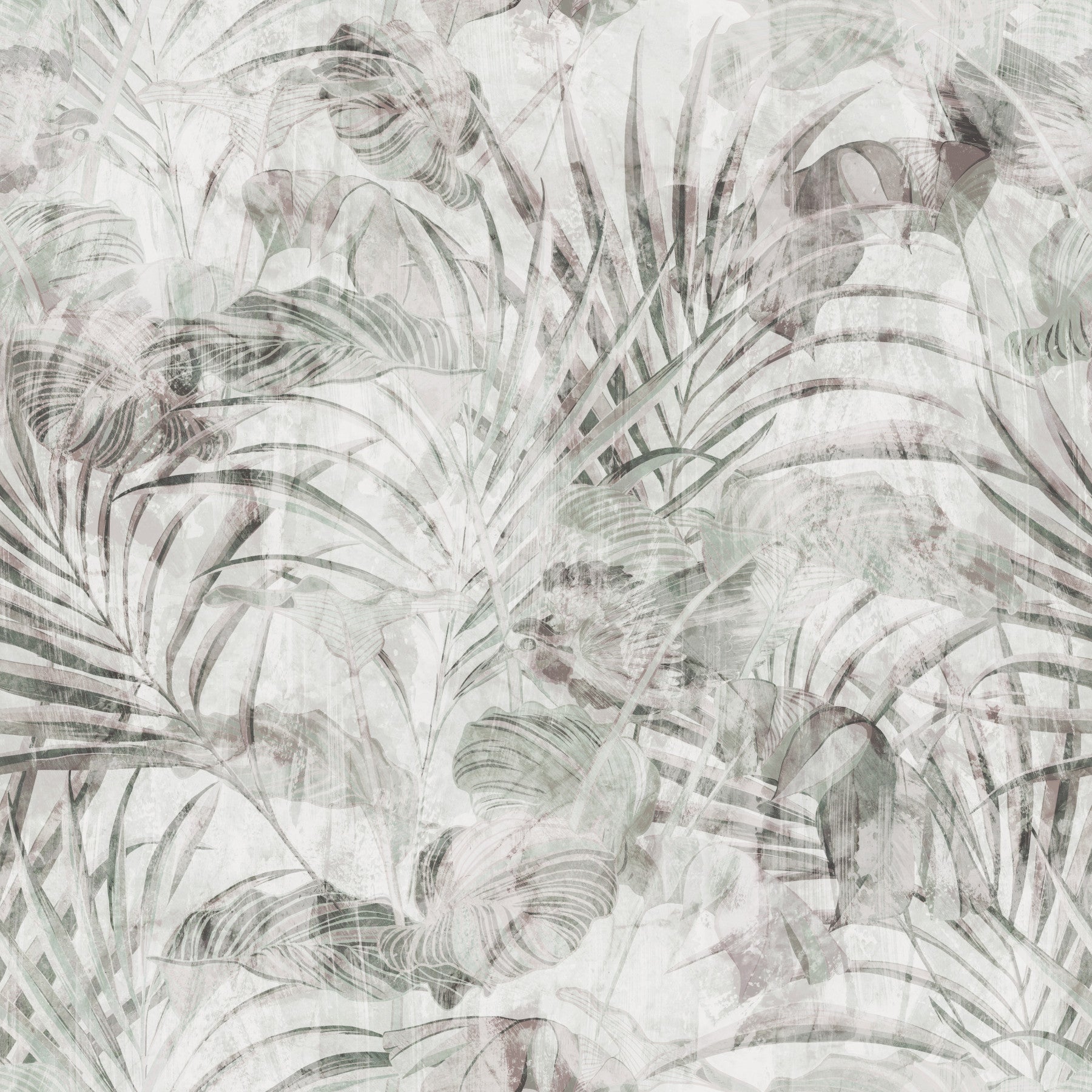 Muted Tropical Foliage Wallpaper⁠