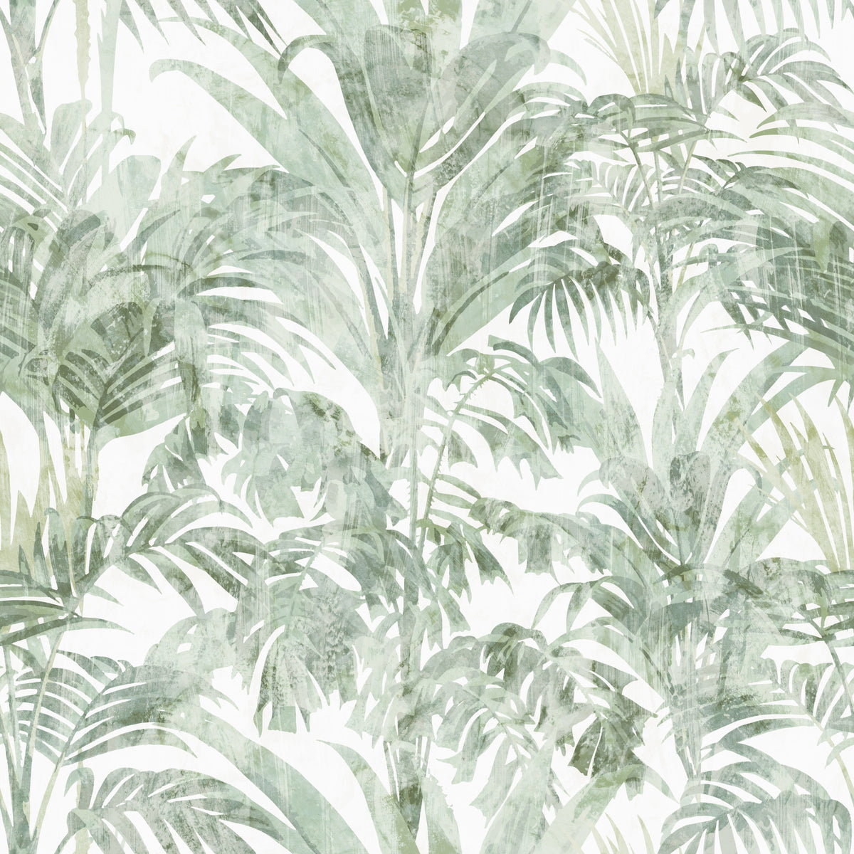 Sage Botanical Palm Fronds Wallpaper⁠ in your room — zoomed