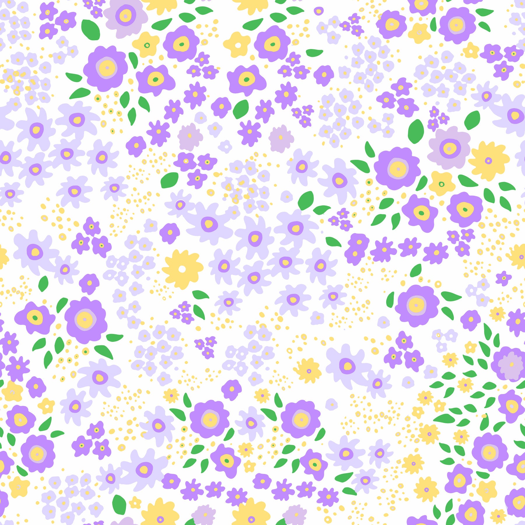 Whimsical Wildflower Garden Motif Wallpaper⁠