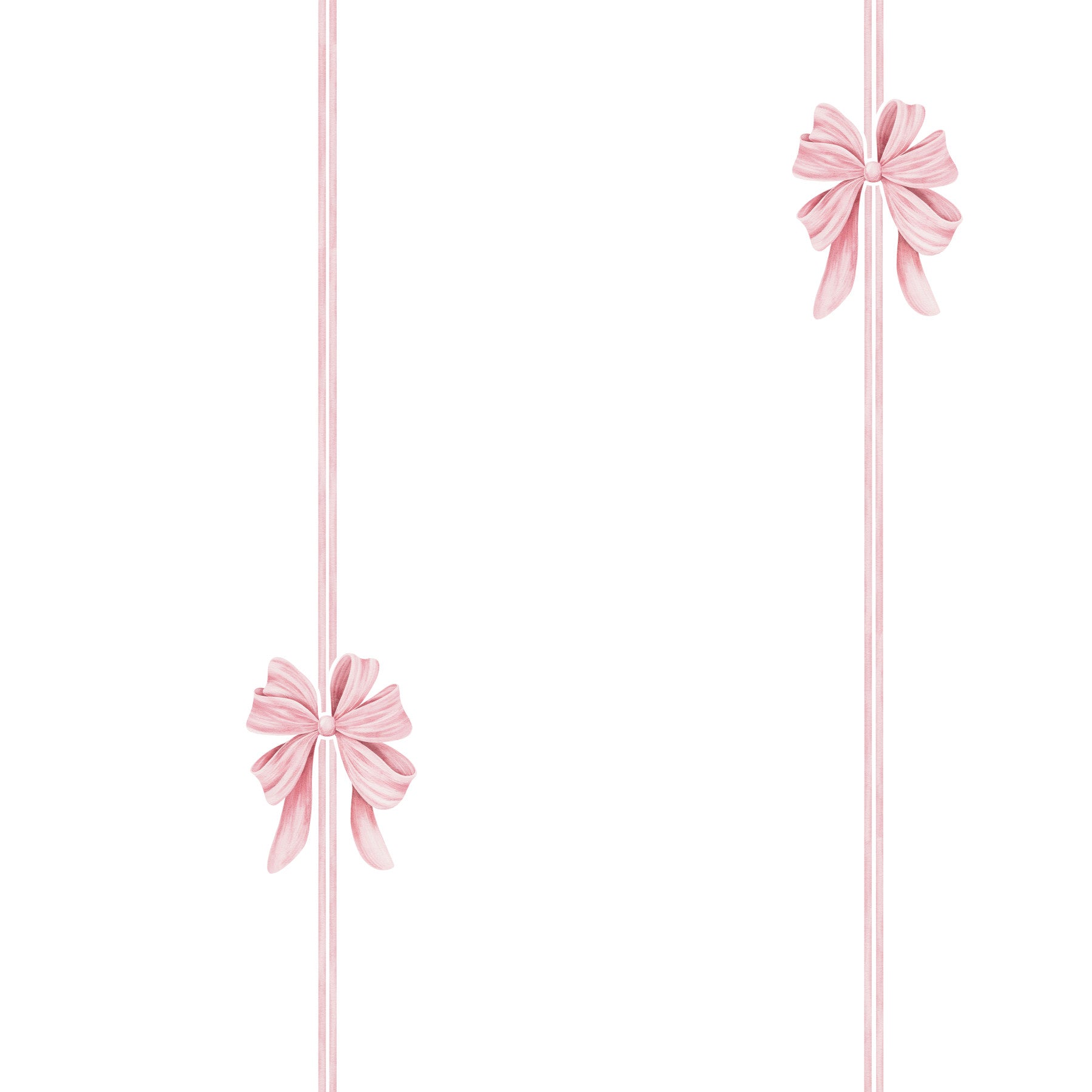 Soft Pink Ribbon Vertical Stripe Wallpaper⁠