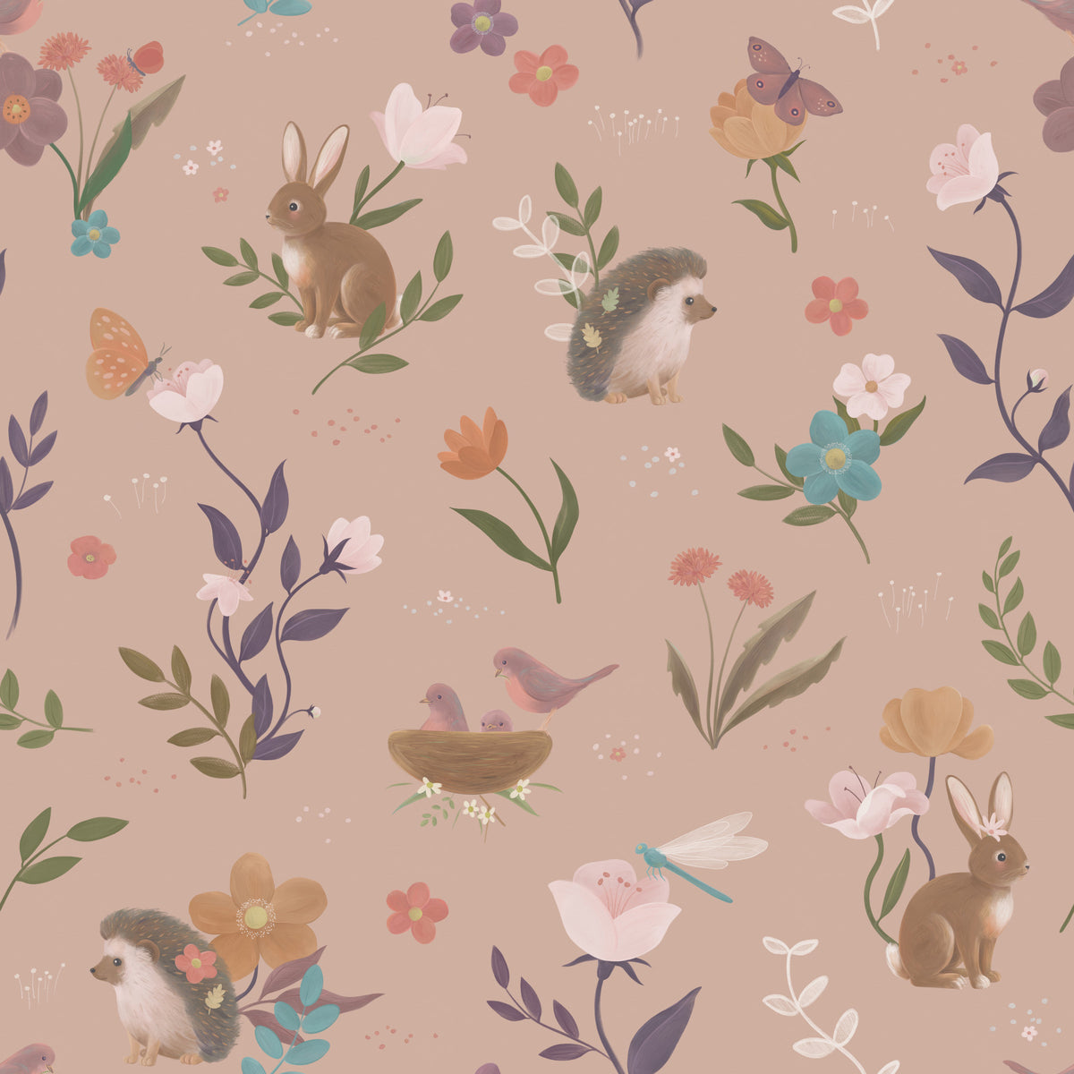 Whimsical Forest Friends Meadow Wallpaper⁠ in your room