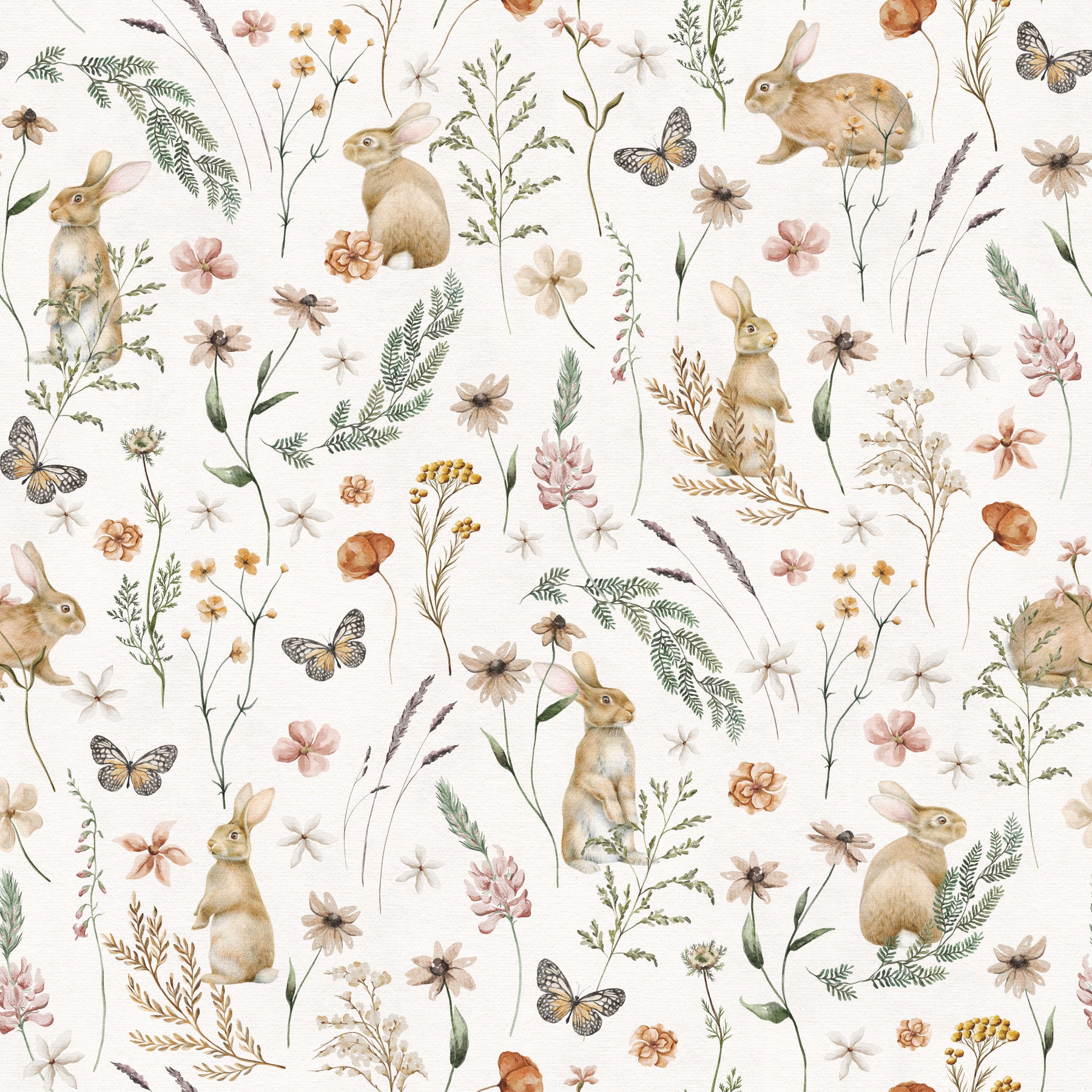 Enchanted Woodland Bunny Trail Wallpaper⁠
