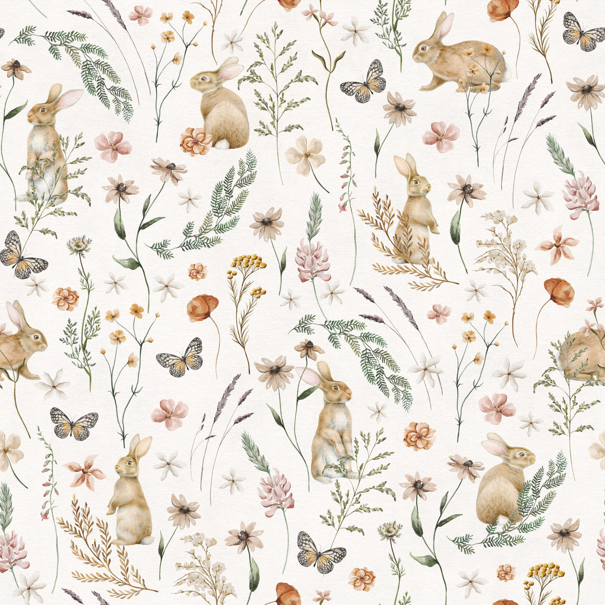 Enchanted Woodland Bunny Trail Wallpaper⁠ in your room