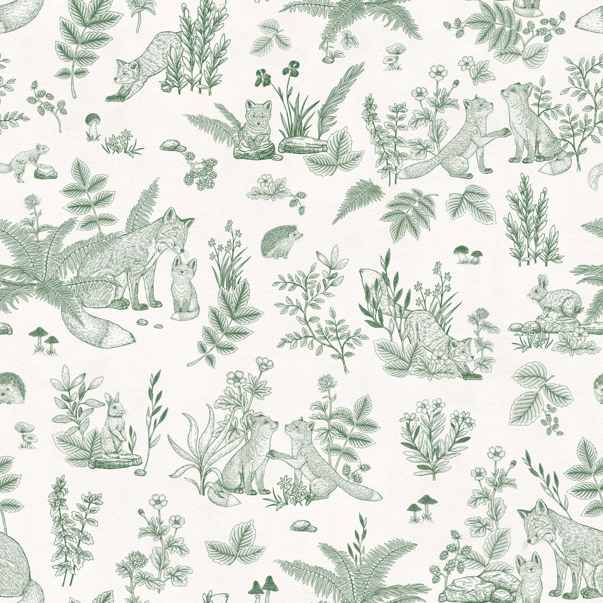 Forest Friends Sketch Wallpaper⁠ in your room — zoomed