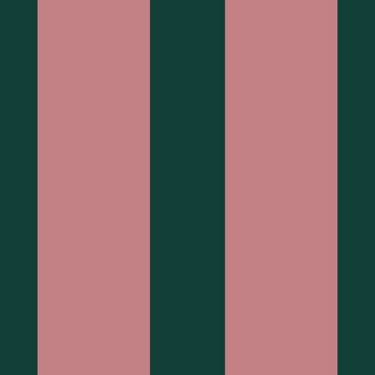 Deep Forest and Dusky Pink Vertical Stripes Wallpaper⁠